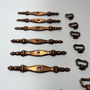 Vtg 1968 Amerock copper 6 Drawer Pull Set 5.5”